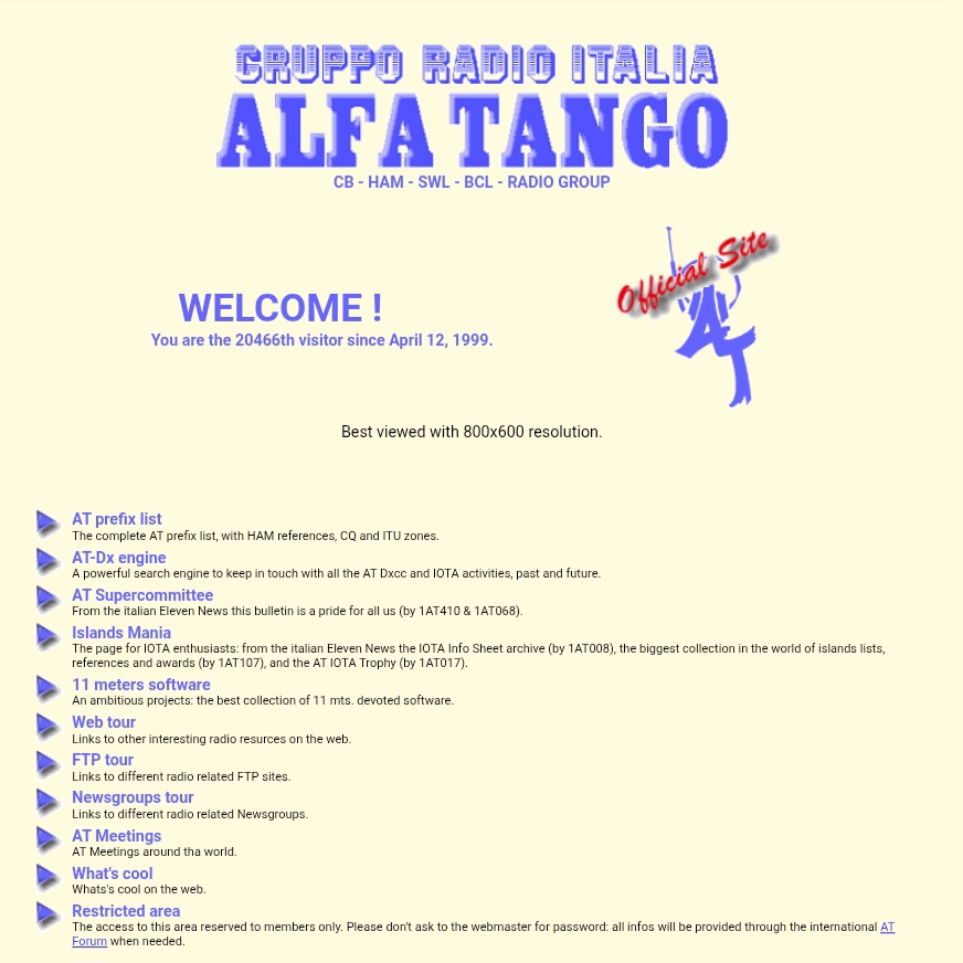 alfatango.org AT official site - 1999